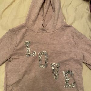 Lavender Cropped Long-Sleeved Hoodie